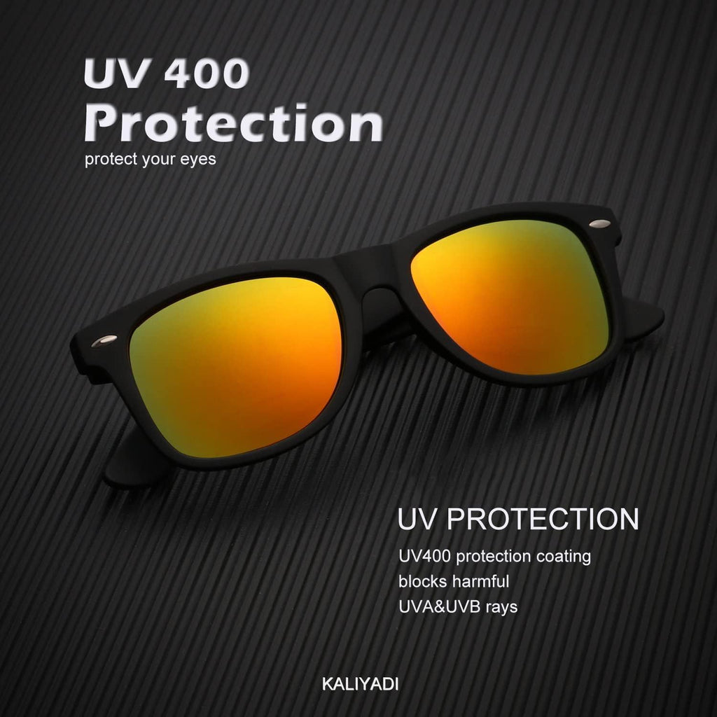 Polarized Sunglasses for Men and Women Matte Finish Sun Glasses Color Mirror Lens UV Blocking (3 Pack)
