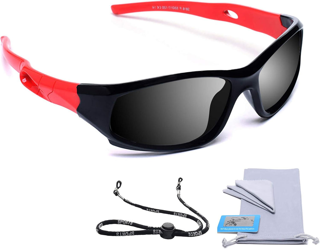 Kids Sunglasses Boys Girls Sports Polarized Sunglasses for Kids Child Youth Baseball Beach Sun Glass with Strap