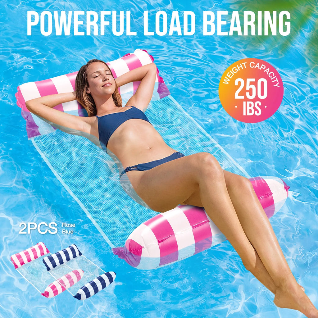 2Pcs Pool Float Hammock,Pool Float Loungers,Water Hammock Lounger, Swimming Pool Floats for Adults