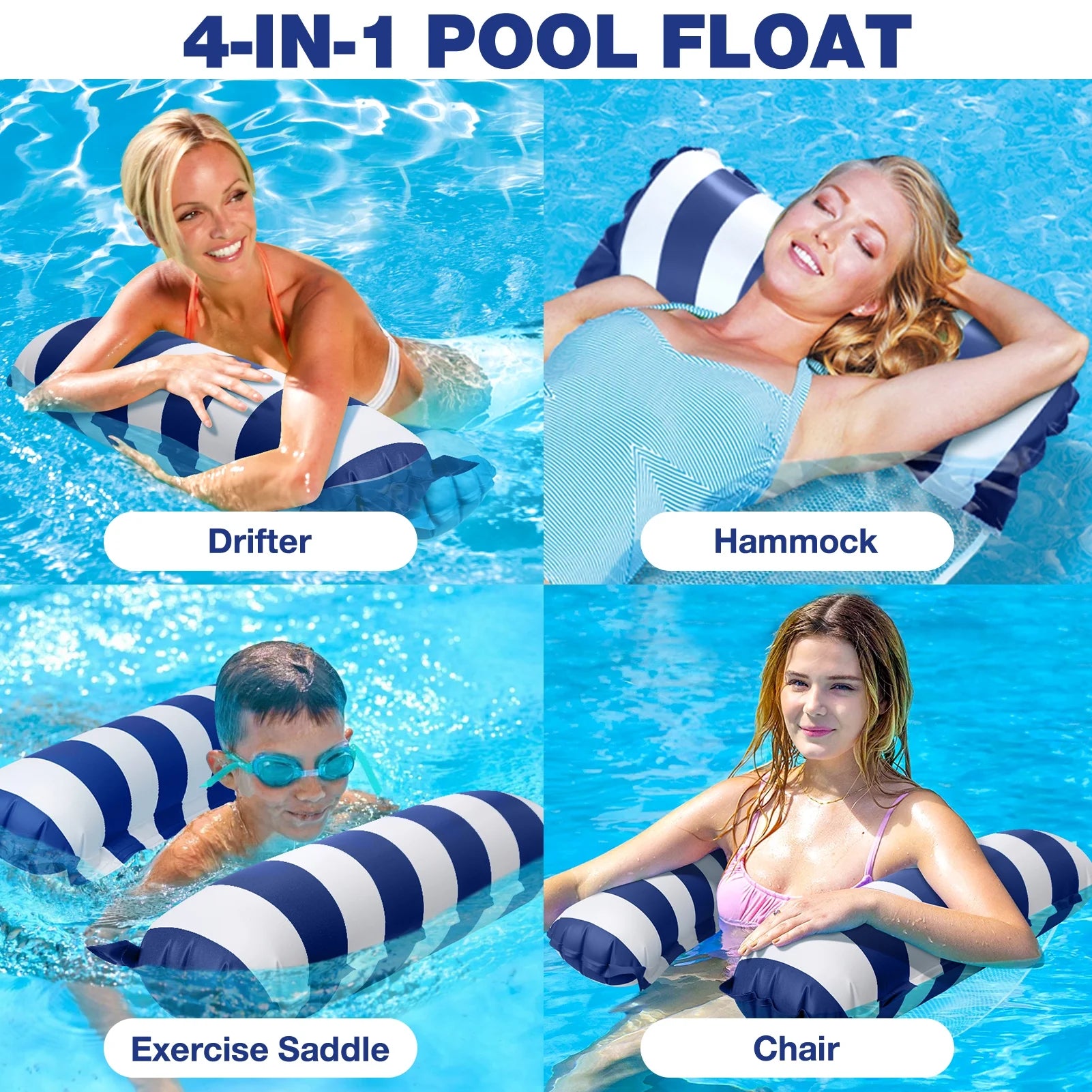 2Pcs Pool Float Hammock,Pool Float Loungers,Water Hammock Lounger, Swimming Pool Floats for Adults