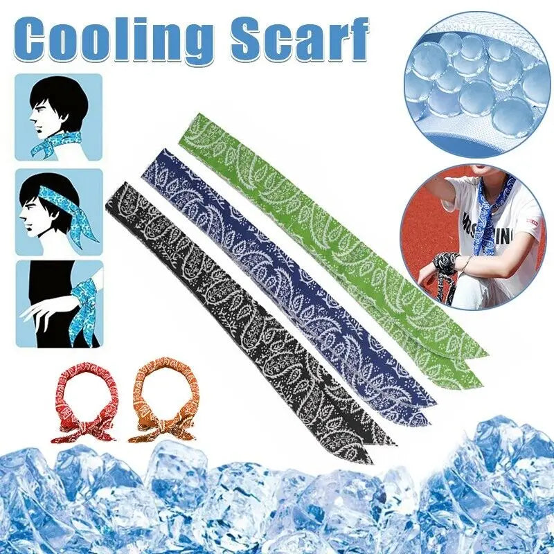 Stay Cool and Stylish this Summer with Our Versatile Outdoor Ice Cooling Scarf - Perfect for Sports and Sun Protection!