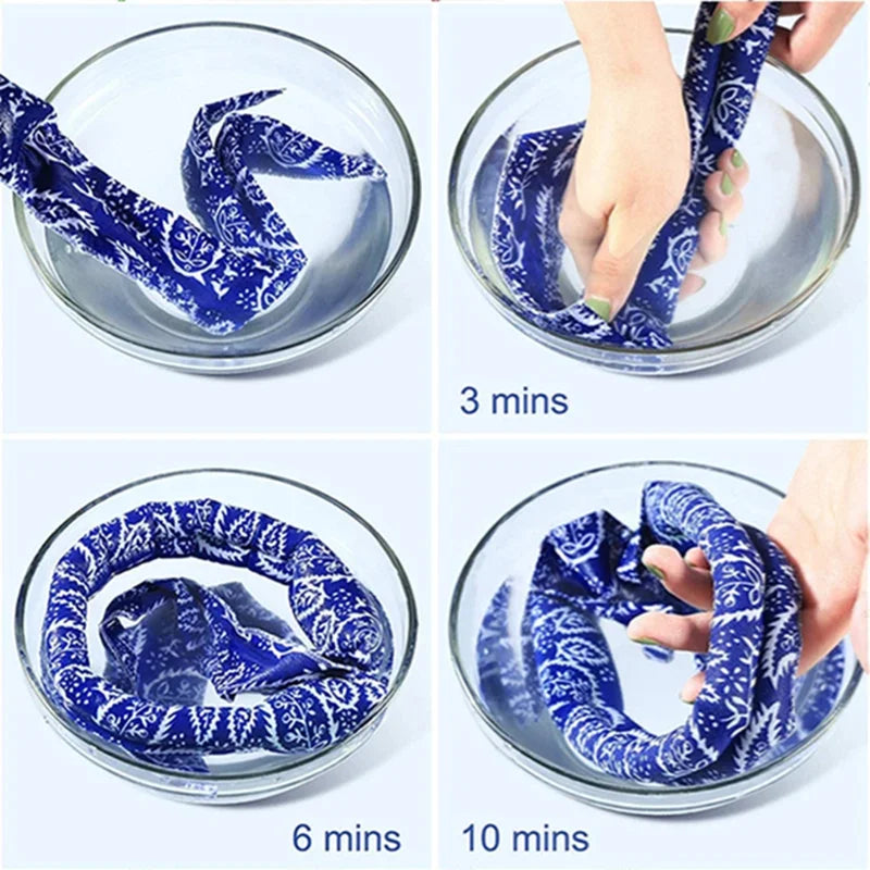 Stay Cool and Stylish this Summer with Our Versatile Outdoor Ice Cooling Scarf - Perfect for Sports and Sun Protection!