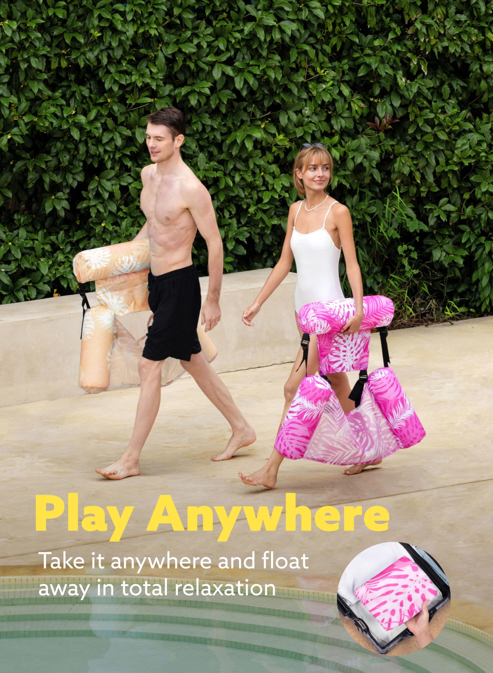 2PCS Pool Chairs,Inflatable Pool Floats for Adults,Blow up Pool Noodles Floats for Pool Party Summer Water Fun